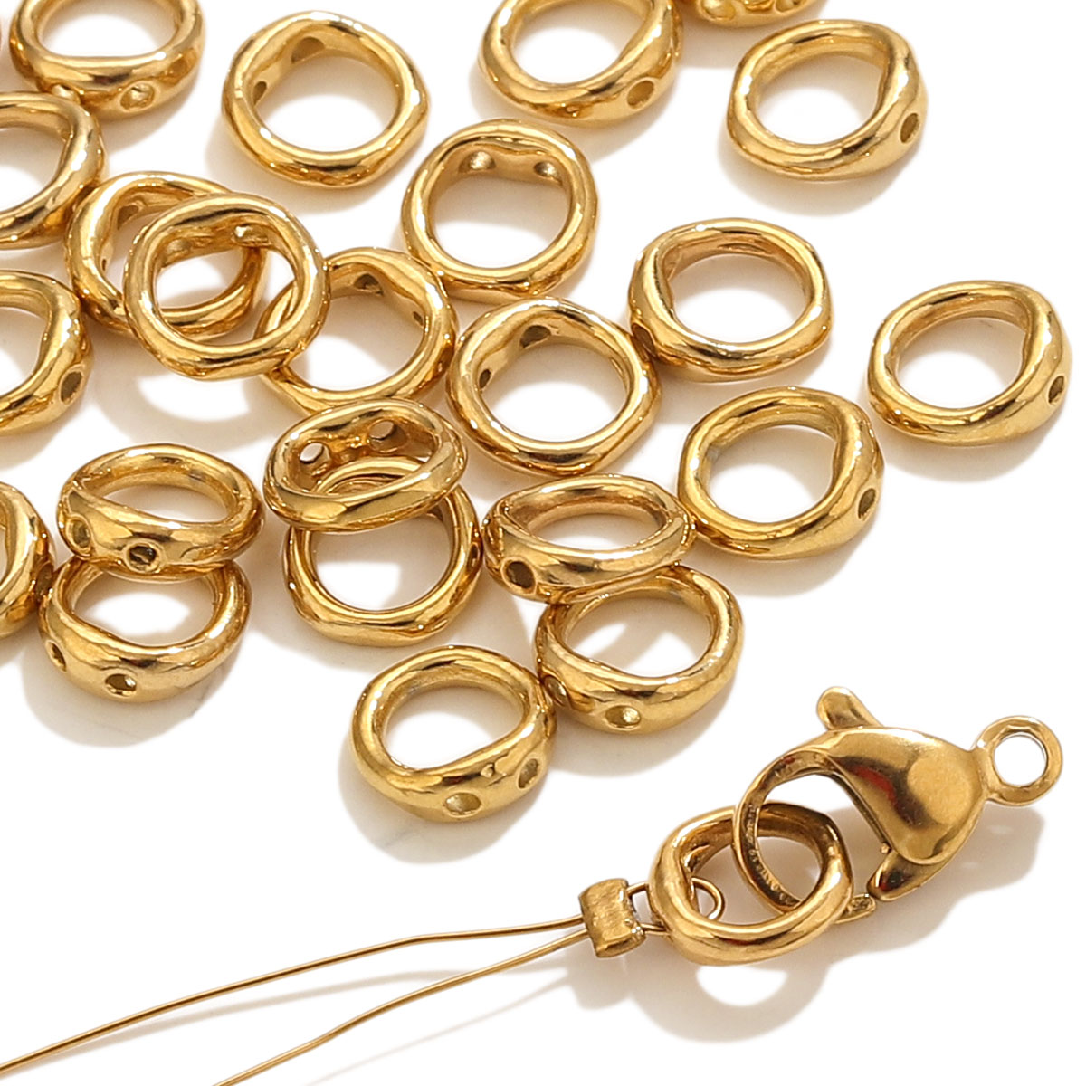 Jewelry Making Beads - 20pcs Stainless Steel Clasps End Connectors