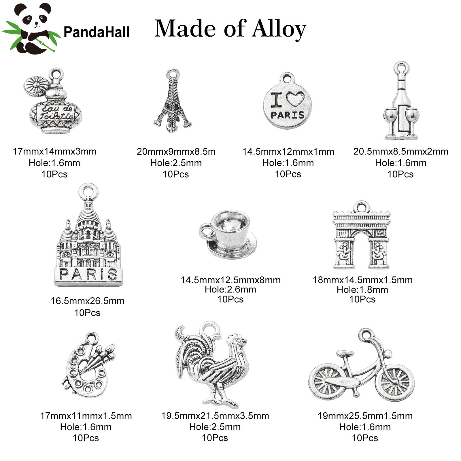 Jewelry Making Paris - PandaHall 100Pcs 10 Styles Antique Style