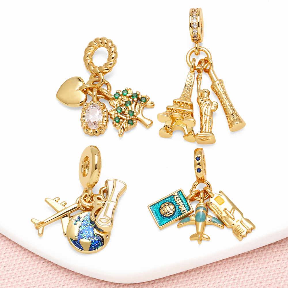 Jewelry Making Paris - OCESRIO Enamel World Travel Pendant for