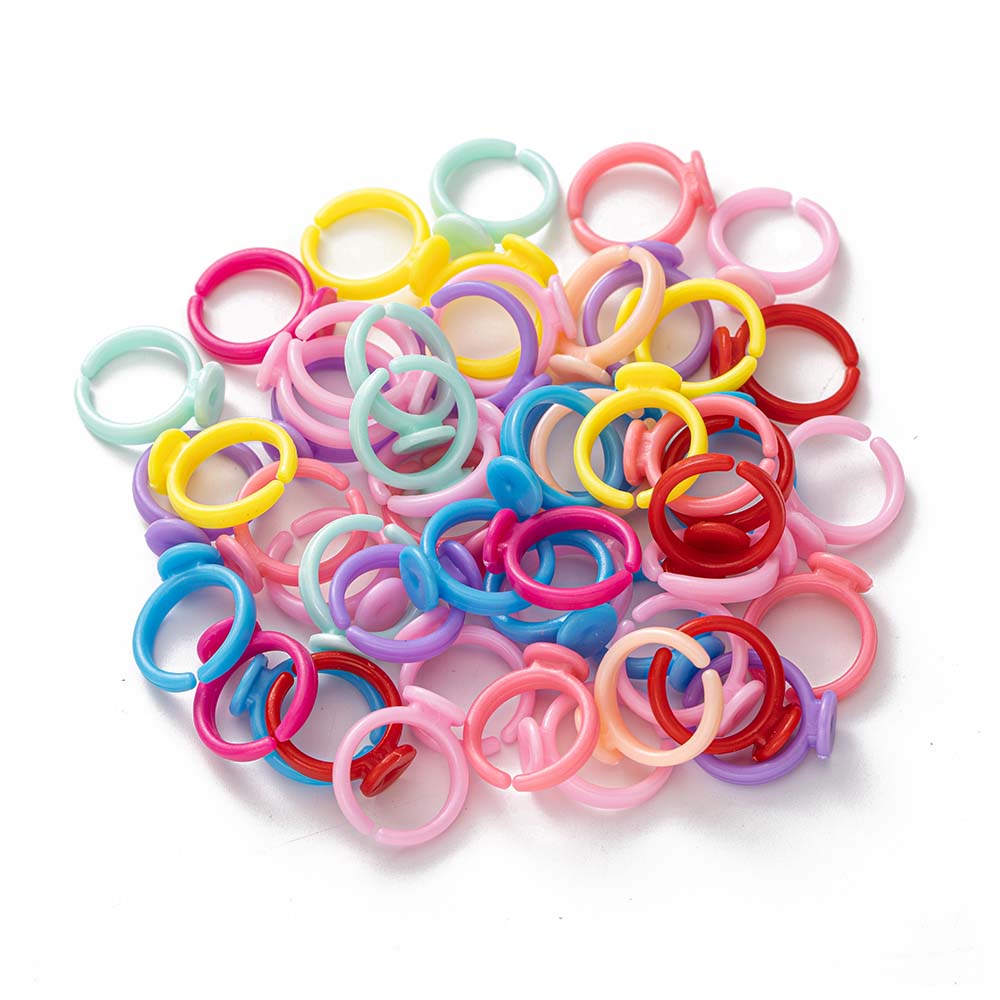 Jewelry Making 3 Year Old - 100pcs Clear Plastic Adjustable Rings Base