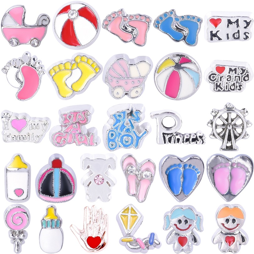 Jewelry Making Books - 40PC/lot baby boy girl floating locket