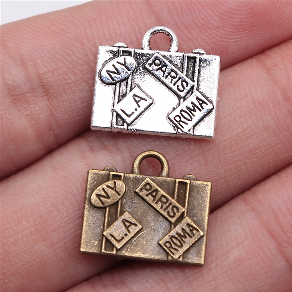 Jewelry Making Paris - WYSIWYG 5pcs 15x16mm Charms Travel Bags
