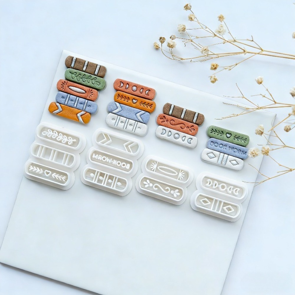 Jewelry Making Books - 7pcs/set Book Stack Themed Polymer Clay