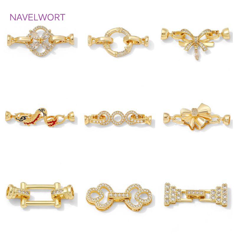 Jewelry Making Beads - 1/2Pcs 14K Gold Plated Pearl Clasps
