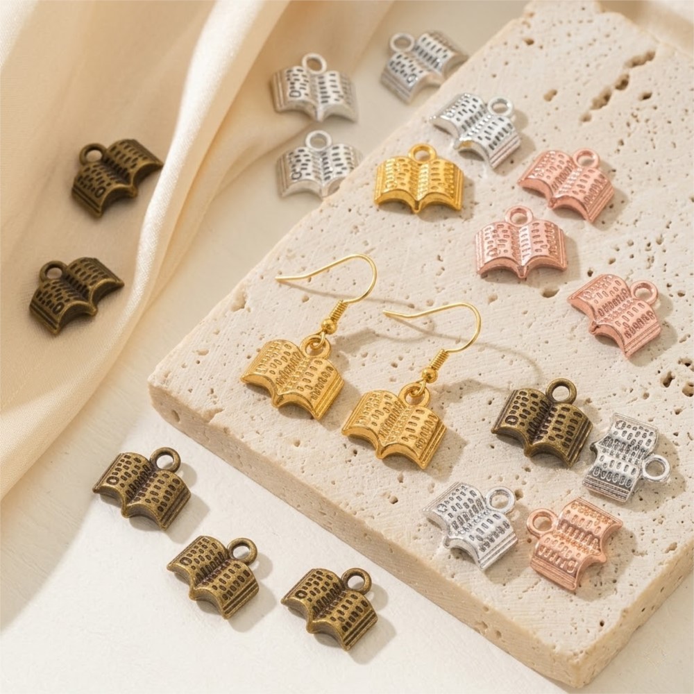 10/20/100pcs Charms Open Book  - Jewelry Making Books recension och pris
