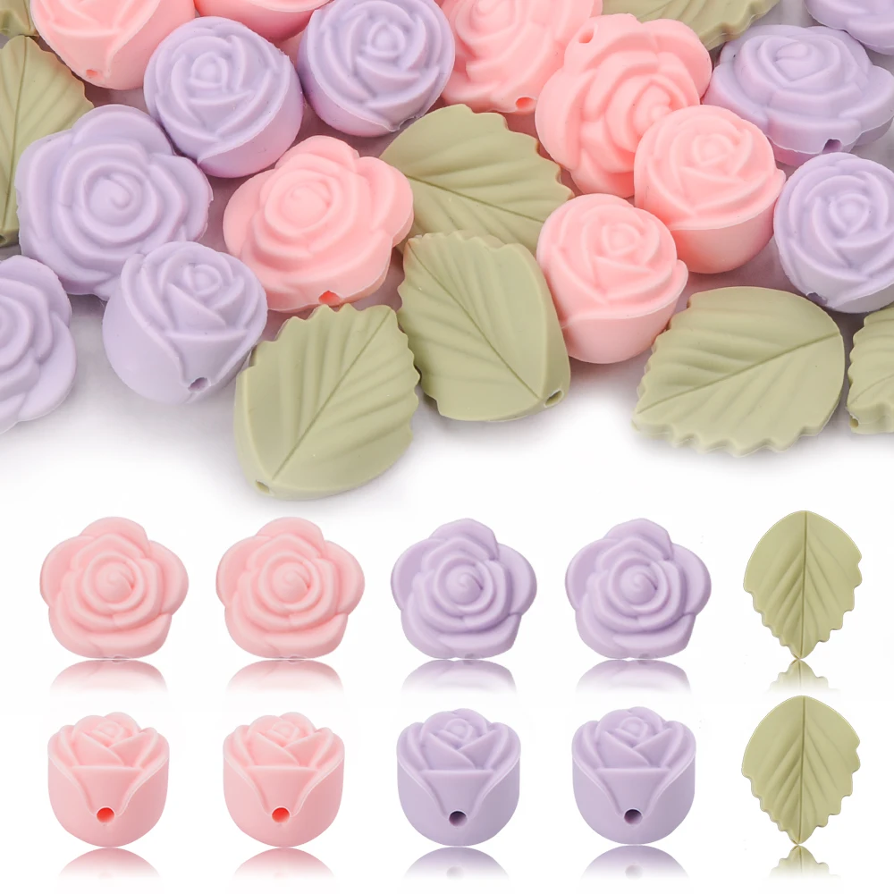 LOFCA 30Pcs Rose Silicone Bead - Jewelry Making 3 Year Old recension och pris