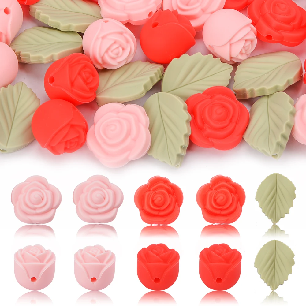 LOFCA 30Pcs Rose Silicone Bead - Jewelry Making 3 Year Old recension och pris