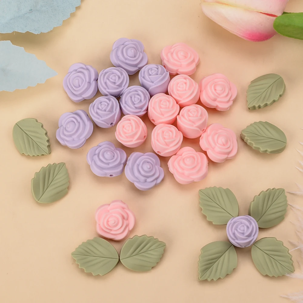 LOFCA 30Pcs Rose Silicone Bead - Jewelry Making 3 Year Old recension och pris