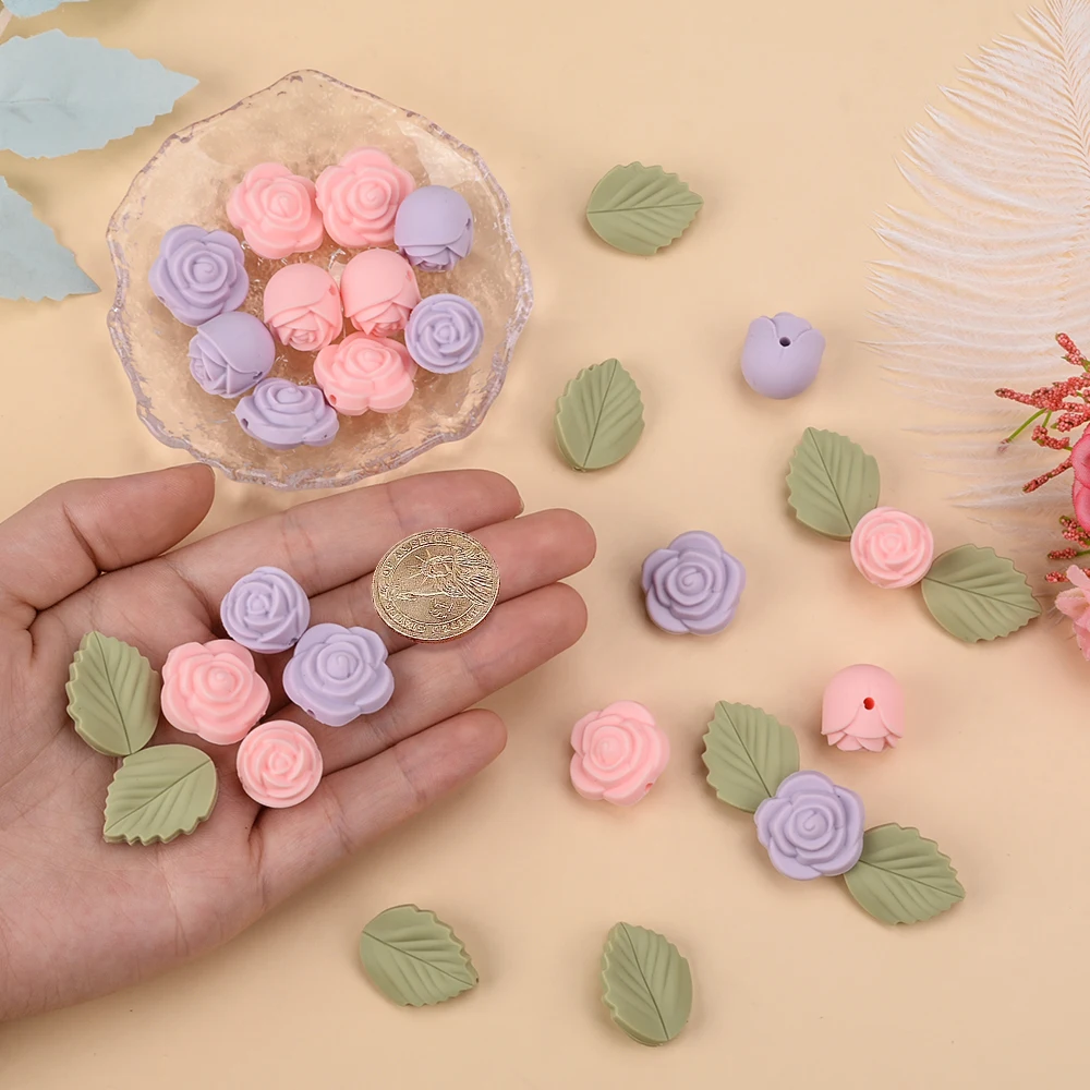 LOFCA 30Pcs Rose Silicone Bead - Jewelry Making 3 Year Old recension och pris