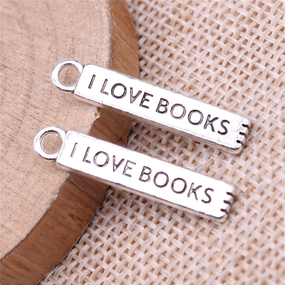 20pcs/lot I Love Books Charms  - Jewelry Making Books recension och pris