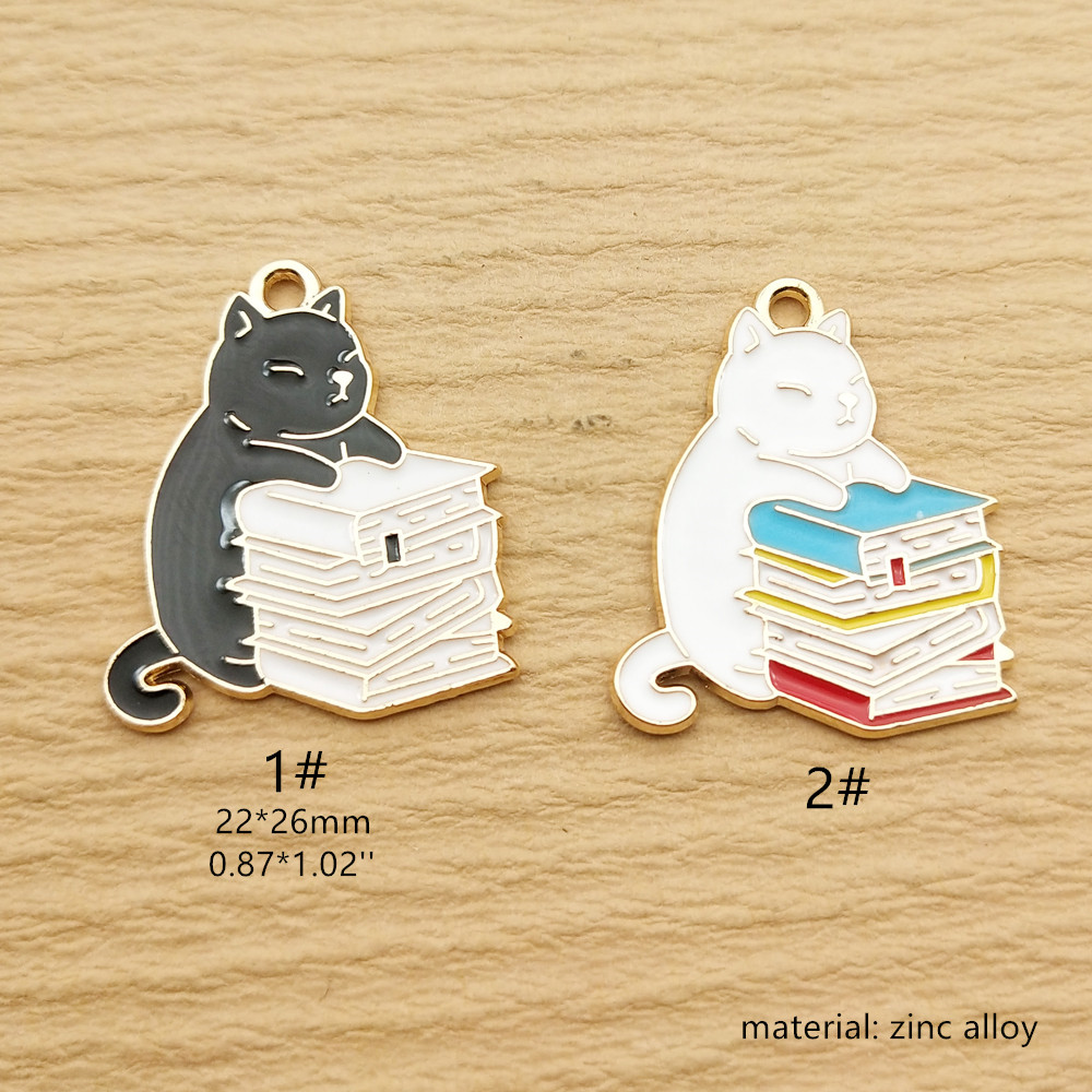 10pcs Book Cat Charm Jewelry A - Jewelry Making Books recension och pris