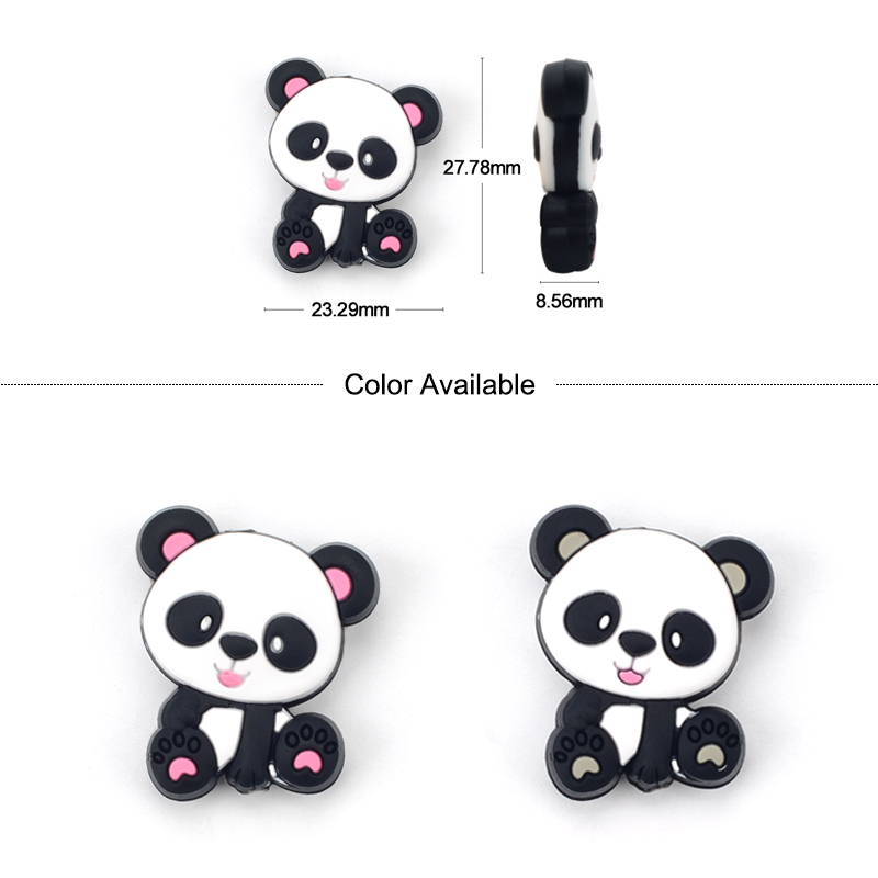 Panda Silicone Beads 5pcs/lot  - Jewelry Making 3 Year Old recension och pris
