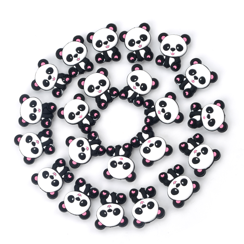 Panda Silicone Beads 5pcs/lot  - Jewelry Making 3 Year Old recension och pris