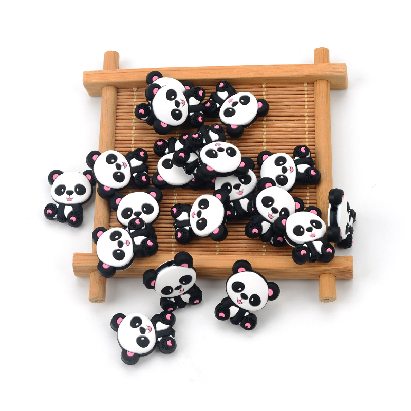 Panda Silicone Beads 5pcs/lot  - Jewelry Making 3 Year Old recension och pris
