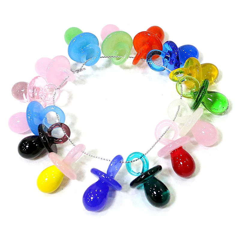 1PC Mini Glass Pacifier Charm  - Jewelry Making 3 Year Old recension och pris